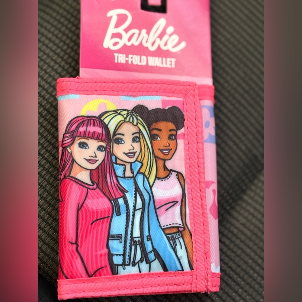 Barbie Pink & Blue Character Tri-Fold Wallet